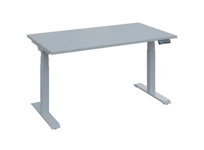 Fleximax 28-14 výškově nastavitelný stůl, kovová podnož stříbrná, deska 25 mm, široký 1400 mm, šedá